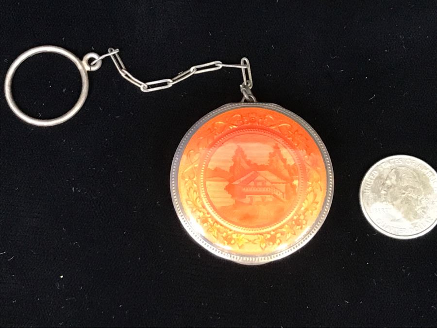 Sterling Silver Elgin Am. Mfg. Co. Pocket Watch Case With Chain 37.7g [Photo 1]