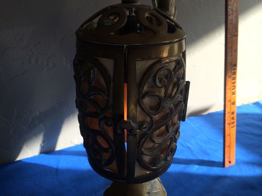 Very Cool Japanese Brass Lamp [Photo 7]