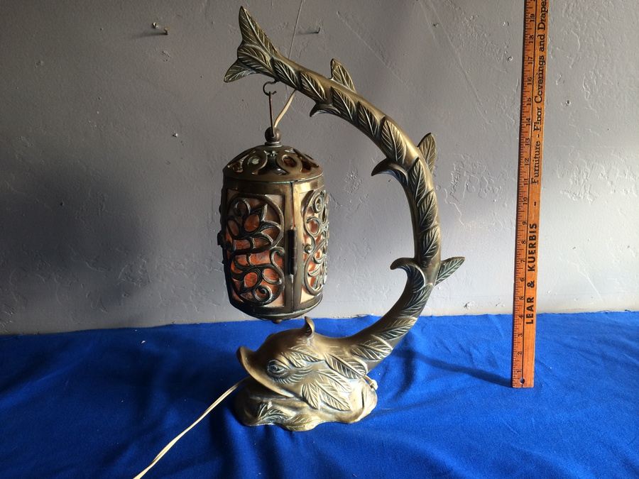 Very Cool Japanese Brass Lamp [Photo 9]