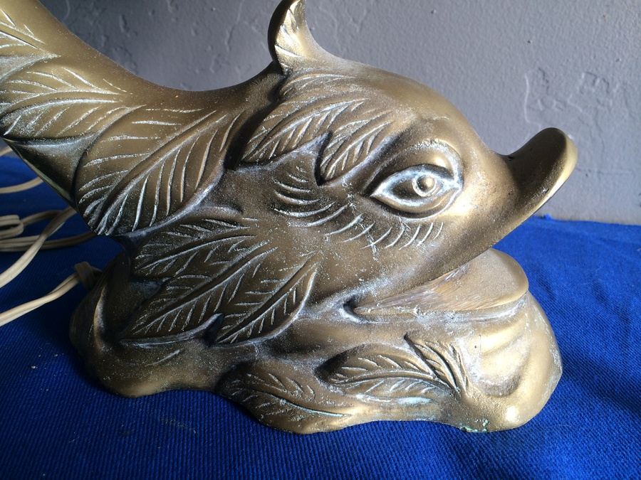 Very Cool Japanese Brass Lamp [Photo 2]
