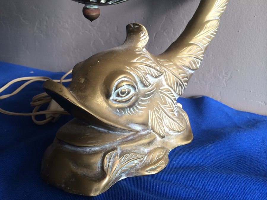 Very Cool Japanese Brass Lamp [Photo 5]