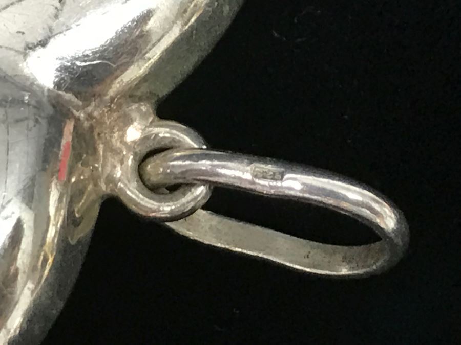 Pair Of Sterling Silver Pendants One Is Heart Shaped Other Is Signed Lois Hill 37.1g [Photo 7]