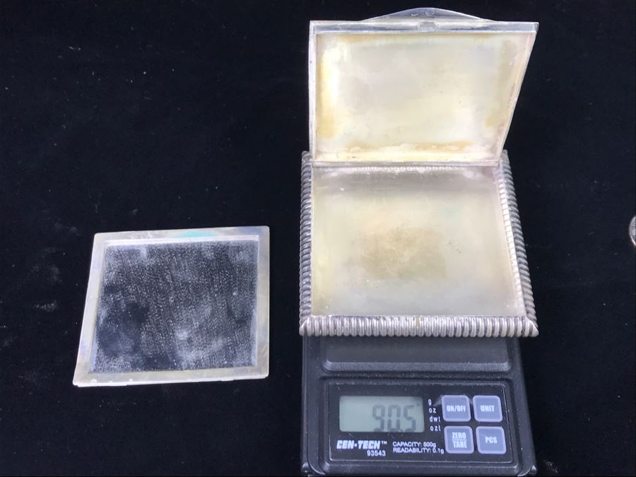 Vintage Chased 800 Silver Compact Case 90.5g [Photo 9]