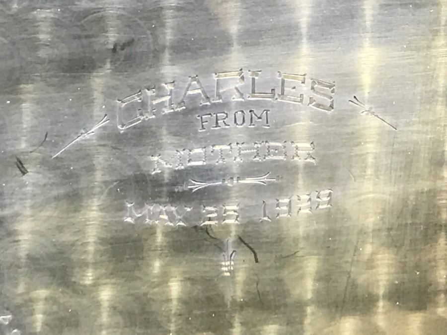 Vintage Sterling Silver Cigarrette Case Holder By Elgin Am. Mfg. Co. Inscribed Inside Charles From Mother May 25, 1929 Weighs 106g [Photo 9]