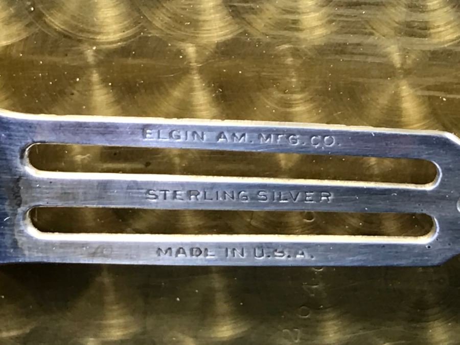 Vintage Sterling Silver Cigarrette Case Holder By Elgin Am. Mfg. Co. Inscribed Inside Charles From Mother May 25, 1929 Weighs 106g [Photo 7]