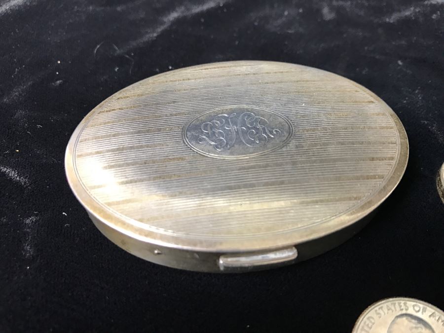 Pair Of Sterling Silver Compacts One Signed Mary Dunhill Combined Weight Of 158g With Mirror And Some Product [Photo 4]