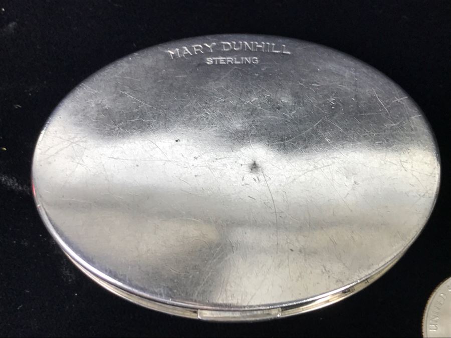 Pair Of Sterling Silver Compacts One Signed Mary Dunhill Combined Weight Of 158g With Mirror And Some Product [Photo 8]
