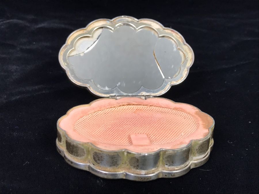 Pair Of Sterling Silver Compacts One Signed Mary Dunhill Combined Weight Of 158g With Mirror And Some Product [Photo 13]