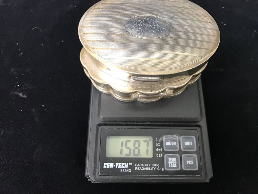 Pair Of Sterling Silver Compacts One Signed Mary Dunhill Combined Weight Of 158g With Mirror And Some Product [Photo 18]