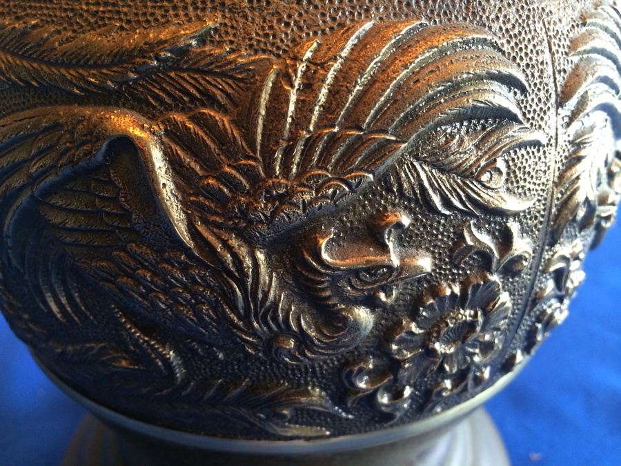 Japanese Brass Bronze Table Lamp [Photo 5]