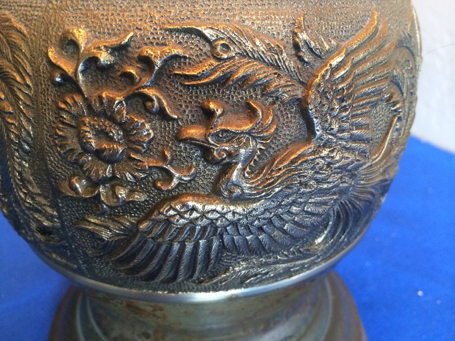 Japanese Brass Bronze Table Lamp [Photo 6]