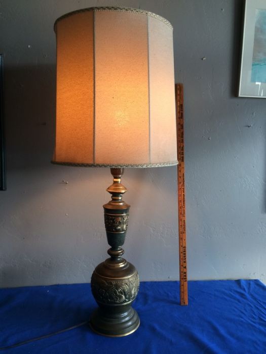 Japanese Brass Bronze Table Lamp [Photo 1]