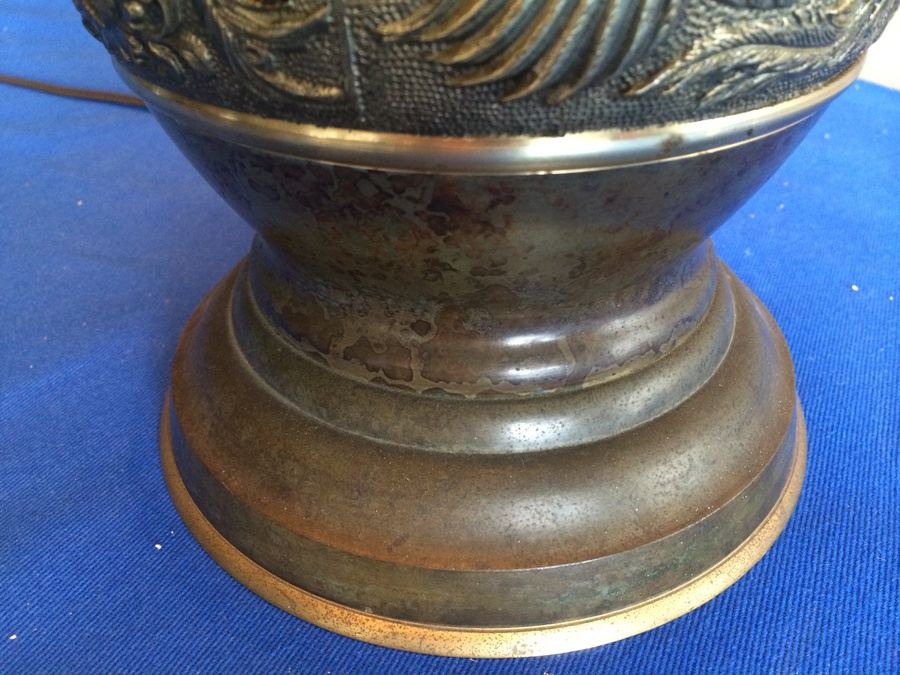 Japanese Brass Bronze Table Lamp [Photo 7]