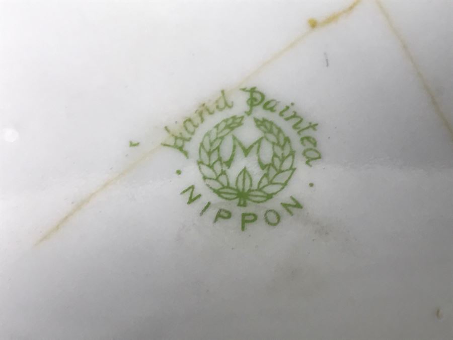 Stunning Hand Painted NIPPON Japanese Covered Footed Bowl Hairline Cracks In Bottom And Lid [Photo 14]