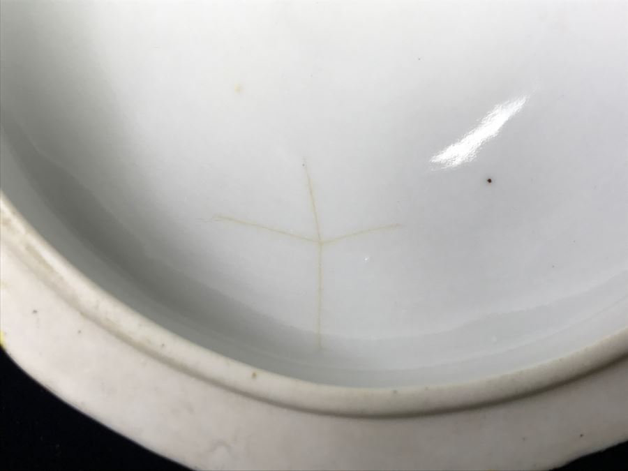 Stunning Hand Painted NIPPON Japanese Covered Footed Bowl Hairline Cracks In Bottom And Lid [Photo 16]