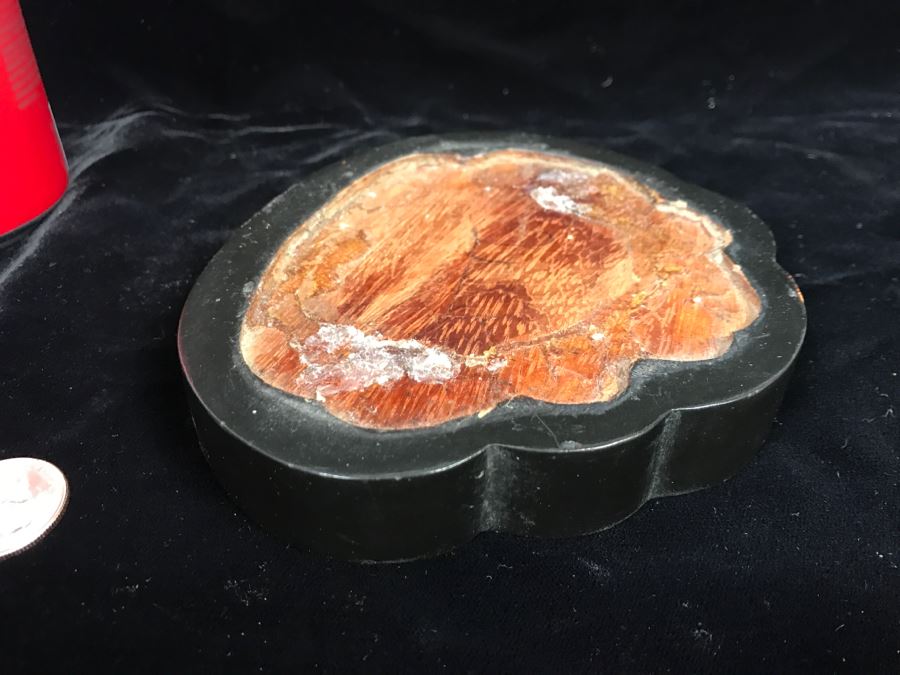 Signed Tall Chinese Figurine On Wooden Base [Photo 4]