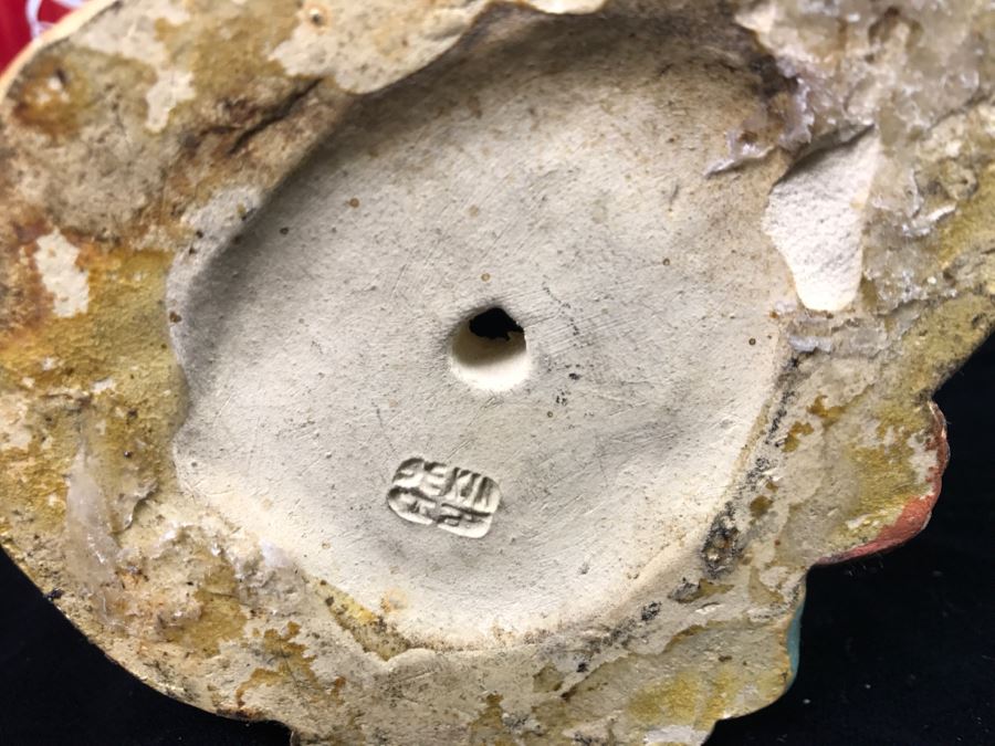 Signed Tall Chinese Figurine On Wooden Base [Photo 22]