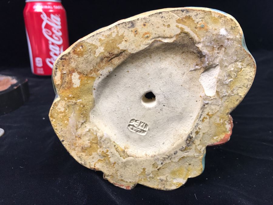 Signed Tall Chinese Figurine On Wooden Base [Photo 2]