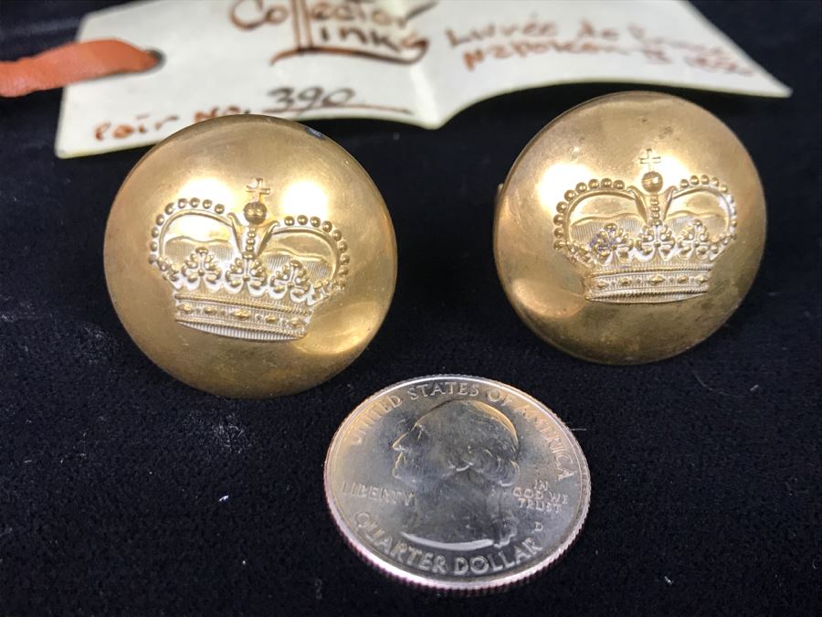 Antique 1856 Collector Cufflinks Livrée De Prince Napoleon  [Photo 5]