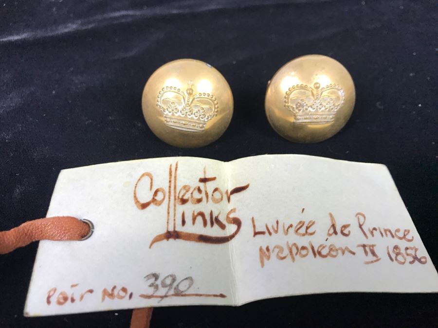 Antique 1856 Collector Cufflinks Livrée De Prince Napoleon  [Photo 2]