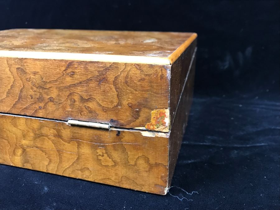Antique Wooden Walnut Lock Box [Photo 16]