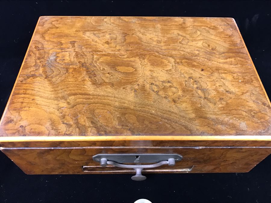 Antique Wooden Walnut Lock Box [Photo 4]
