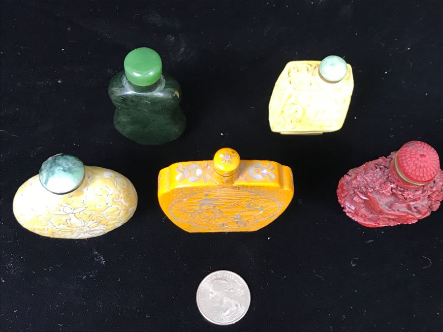 Collection Of (5) Chinese Snuff Bottles [Photo 9]