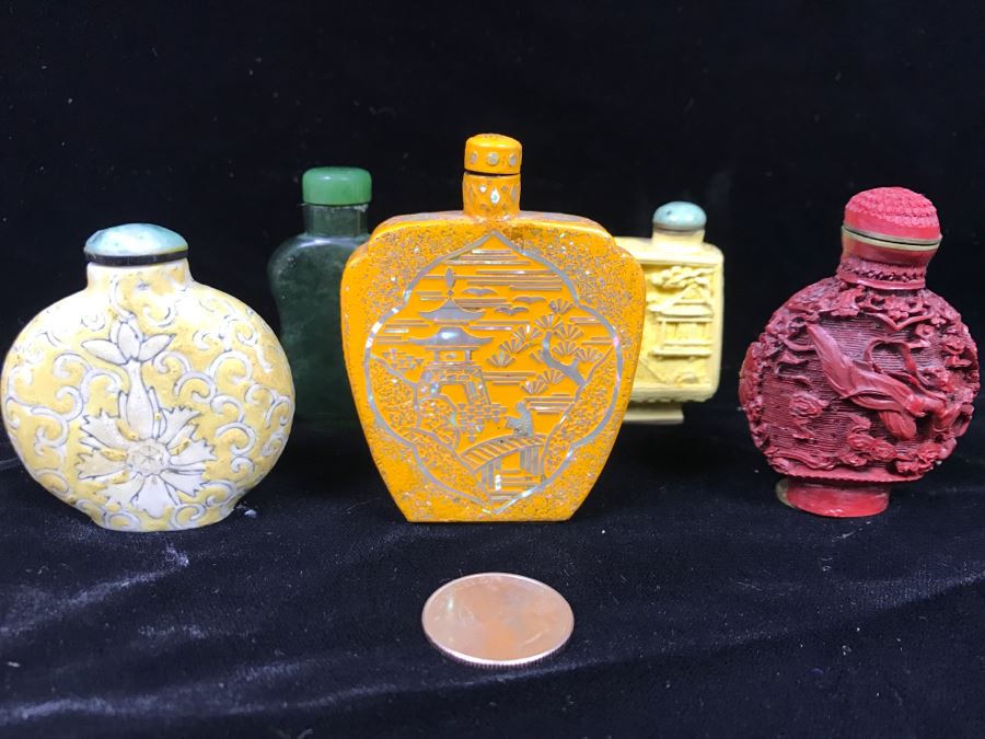 Collection Of (5) Chinese Snuff Bottles