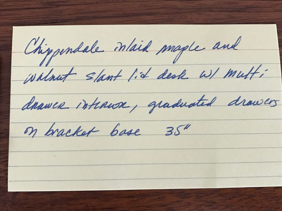 Antique 1750-1760 Handmade Inlaid Maple And Walnut Slant Lid Desk With Multiple Drawers Desk Chippendale Period From Boston Salem Area Of MA [Photo 23]