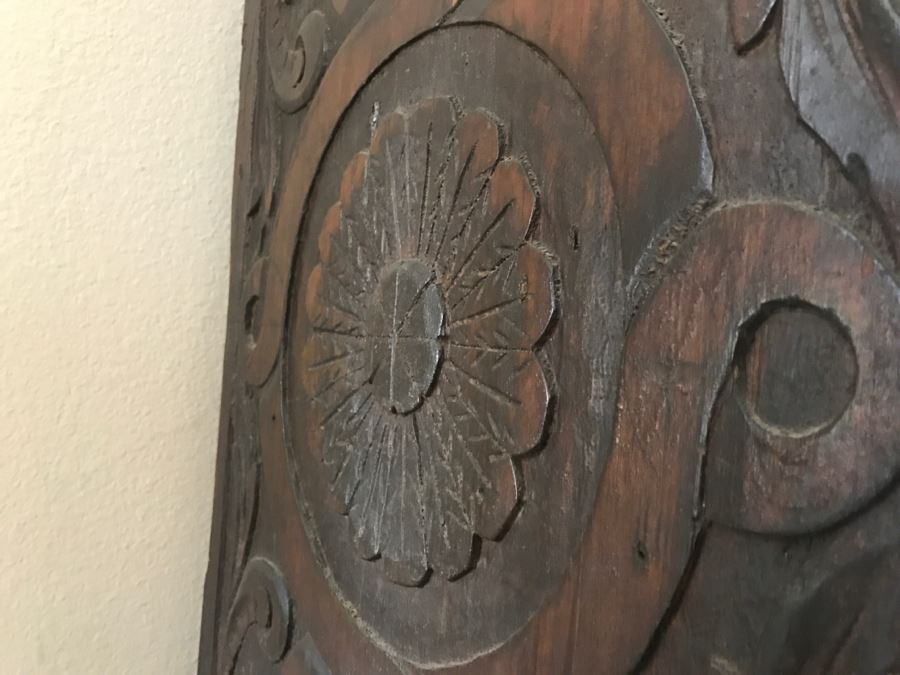 Incredible Antique East Coast Sailor's Chest Hand Carved Throughout With Old Ship On Front And Large Whale On Top Needs Some TLC [Photo 29]