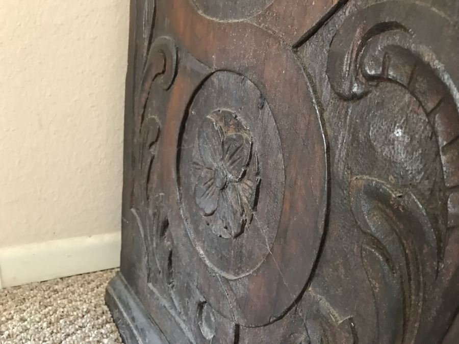 Incredible Antique East Coast Sailor's Chest Hand Carved Throughout With Old Ship On Front And Large Whale On Top Needs Some TLC [Photo 28]