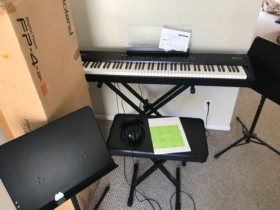 Roland FP-4 Digital Piano With Original Box , On Stage Stands Stand, Portable Bench And (2) Portable Music Stands [Photo 1]
