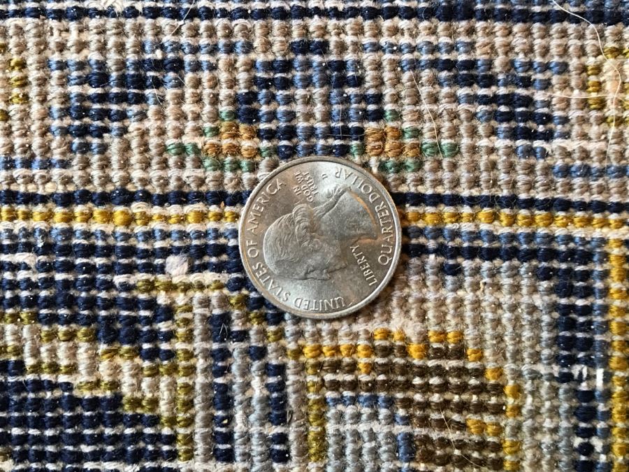 Large Stunning Hand Knotted Wool Area Rug With Blue Tones 12'9' X 9'4' [Photo 9]