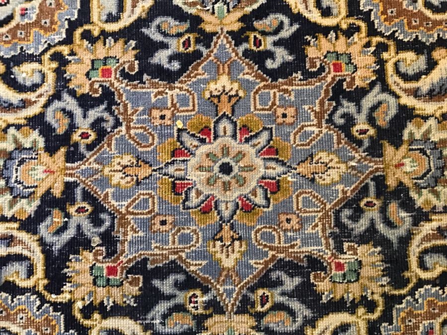 Large Stunning Hand Knotted Wool Area Rug With Blue Tones 12'9' X 9'4' [Photo 5]