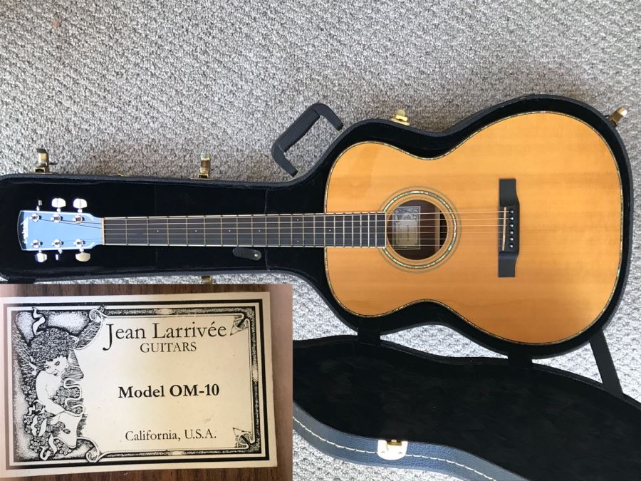 Like New Jean Larrivée Guitar Model OM-10 Rosewood/Sitka With Mother Of Pearl Inlay And Hard Case Made In California, USA Retails For $4,324