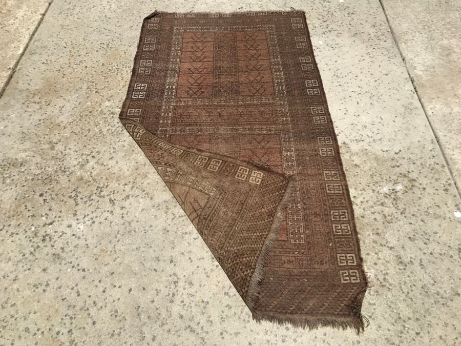 Vintage Hand Knotted Area Rug 6'1' X 3'5' Browns [Photo 14]