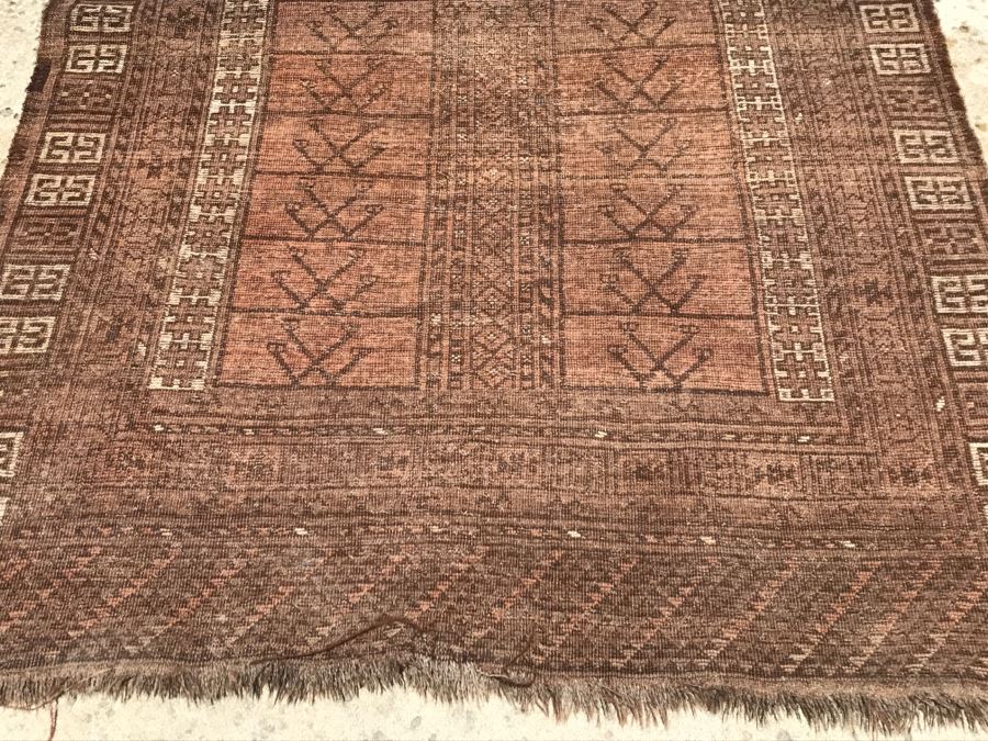 Vintage Hand Knotted Area Rug 6'1' X 3'5' Browns [Photo 3]