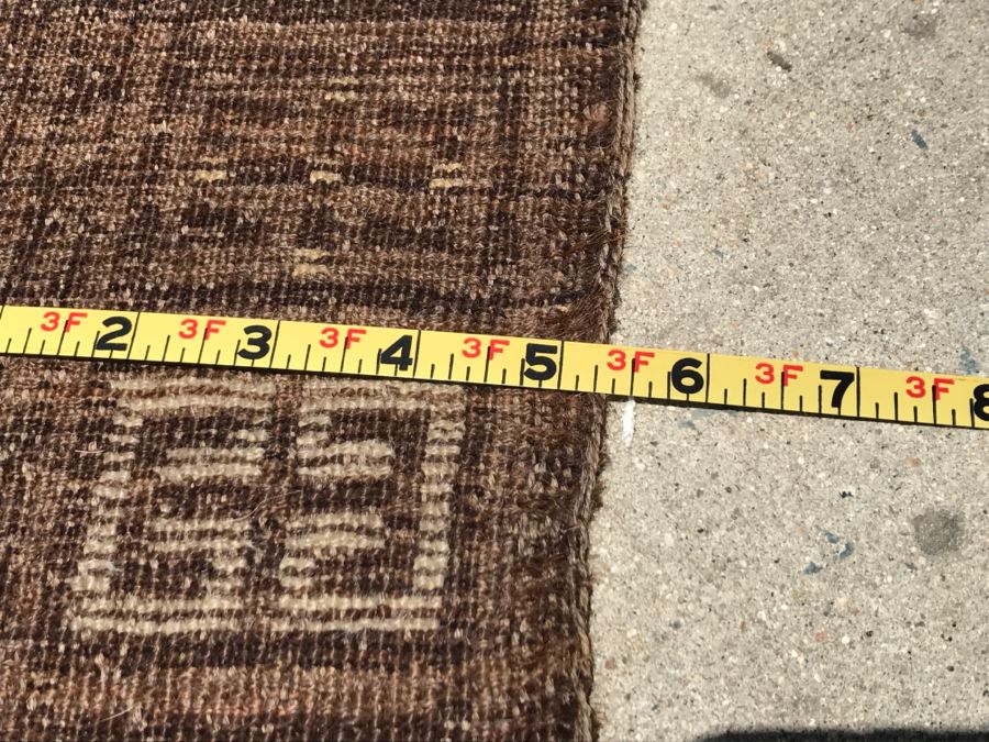 Vintage Hand Knotted Area Rug 6'1' X 3'5' Browns [Photo 16]