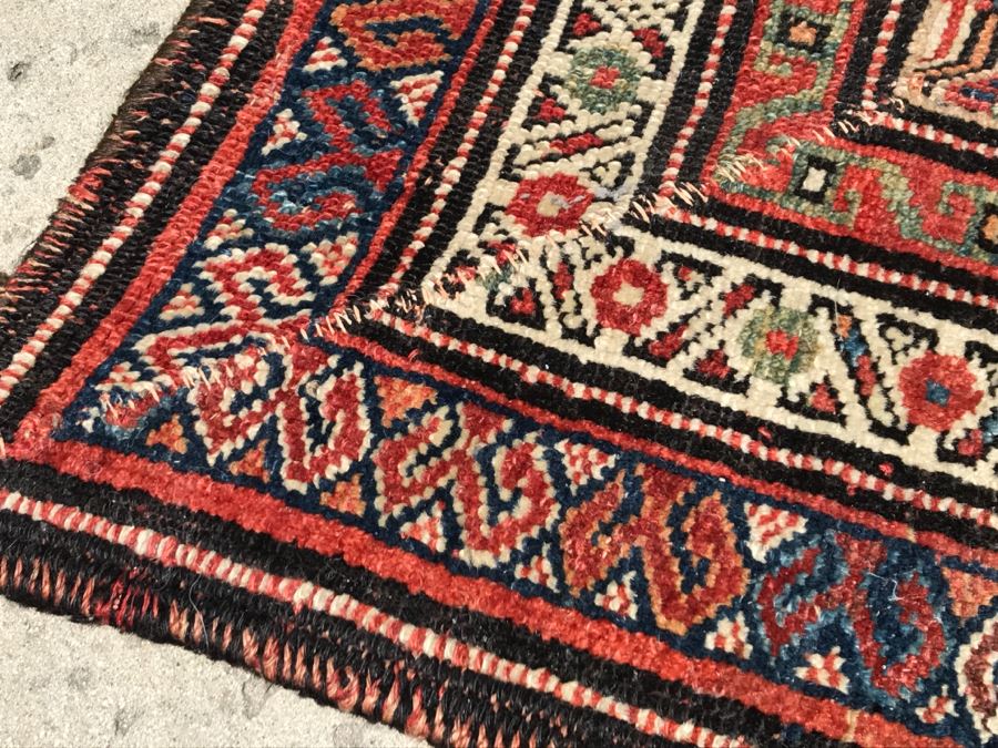 Vintage Hand Knotted Wool Area Rug 6' X 3'2'