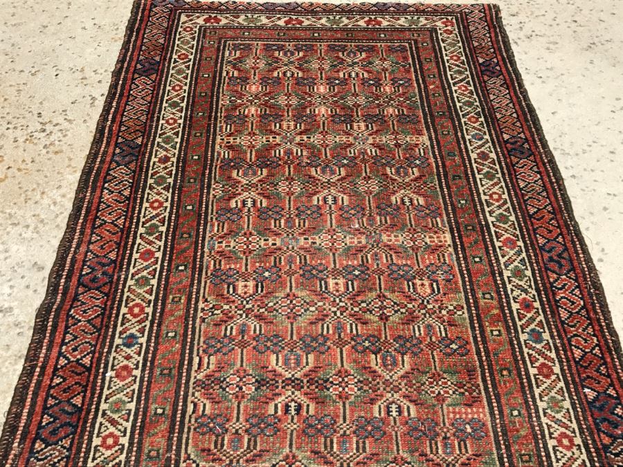 Vintage Hand Knotted Wool Area Rug 6' X 3'2' [Photo 7]
