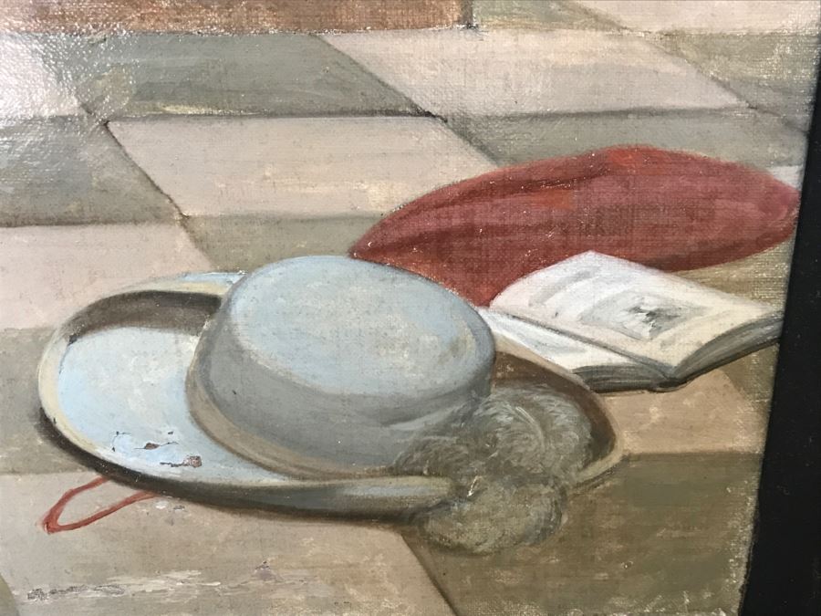 Antique Portrait Oil Painting On Canvas Of Boy With Dog No Signature Found Estimate $1,000 [Photo 16]