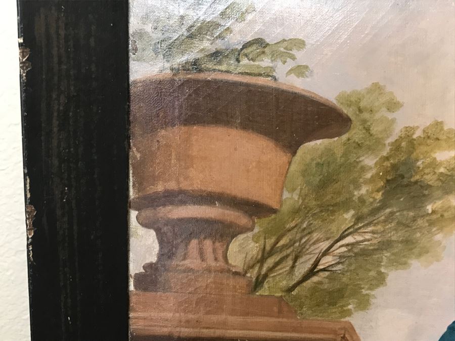 Antique Portrait Oil Painting On Canvas Of Boy With Dog No Signature Found Estimate $1,000 [Photo 17]