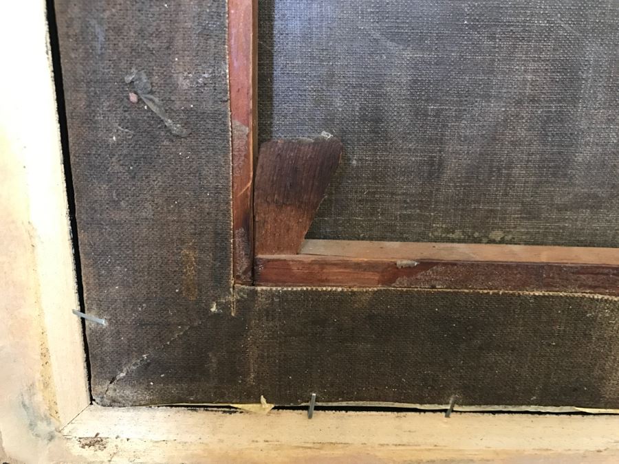 Antique Portrait Oil Painting On Canvas Of Boy With Dog No Signature Found Estimate $1,000 [Photo 19]