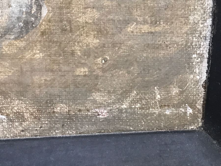 Antique Portrait Oil Painting On Canvas Of Boy With Dog No Signature Found Estimate $1,000 [Photo 23]