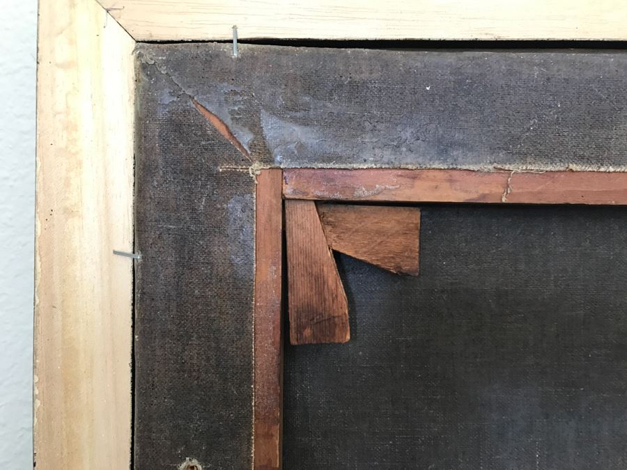 Antique Portrait Oil Painting On Canvas Of Boy With Dog No Signature Found Estimate $1,000 [Photo 20]