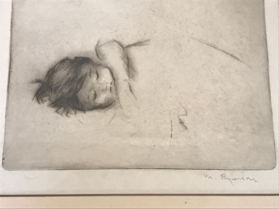 Margery Ryerson (1886-1989) Etching Of Sleeping Child M. Ryerson Hand Signed [Photo 6]