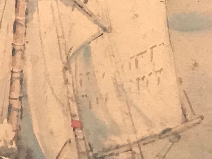 Original J. A. Cook Watercolor Marine Ship Painting By John A. Cook (1870-1936) Estimate $300-$500 [Photo 10]
