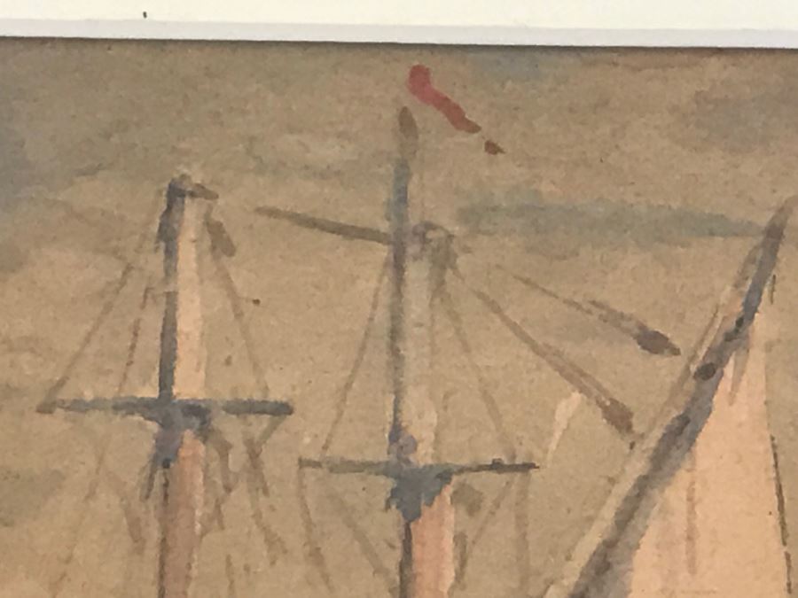 Original J. A. Cook Watercolor Marine Ship Painting By John A. Cook (1870-1936) Estimate $300-$500 [Photo 13]