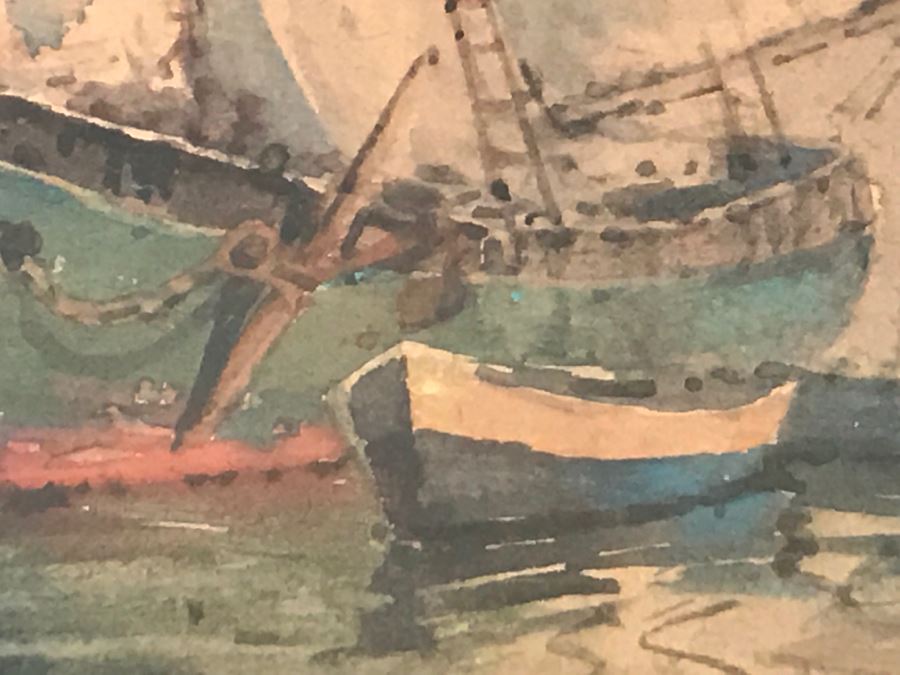 Original J. A. Cook Watercolor Marine Ship Painting By John A. Cook (1870-1936) Estimate $300-$500 [Photo 11]