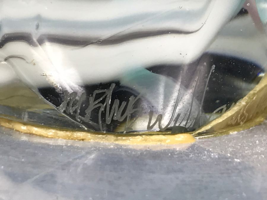 Signed M. Rhys Williams Art Glass Totem Pole Sculpture On Aluminum Base [Photo 5]